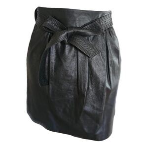 Tahari Y2K leather Belted mini skirt 2